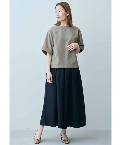 IEDIT（イディット）の「ＩＥＤＩＴ　袖口デザインがポイント　きれいめ布はくプルオーバー（Tシャツ/カットソー・レディース・ブラック/グリーン/カーキ/ピンク・XX-LARGE/MEDIUM/LARGE/X-LARGE/SMALL/XXX-LARGE）」の6枚目の写真