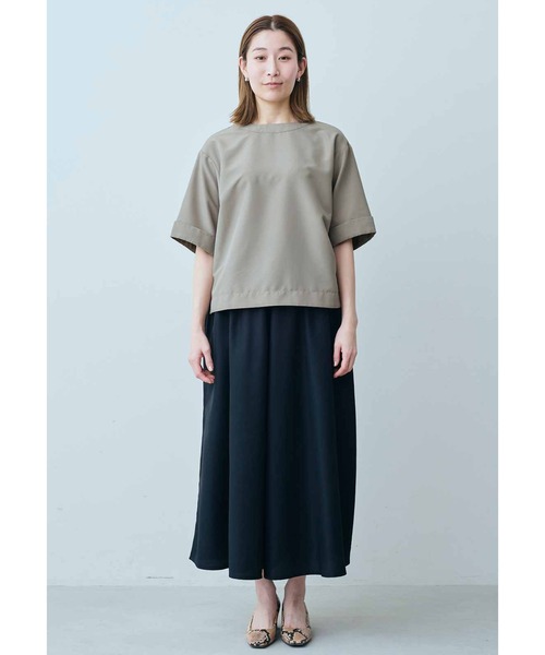 IEDIT（イディット）の「ＩＥＤＩＴ　袖口デザインがポイント　きれいめ布はくプルオーバー（Tシャツ/カットソー・レディース・ブラック/グリーン/カーキ/ピンク・XX-LARGE/MEDIUM/LARGE/X-LARGE/SMALL/XXX-LARGE）」の7枚目の写真