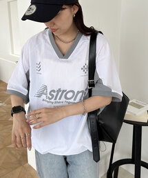 DISCOAT | 【ユニセックス】配色ナイロン半袖スウェットシャツ《WEB限定》(シャツ/ブラウス)