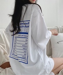 YUGA ルーズシルエット バックプリントTシャツ