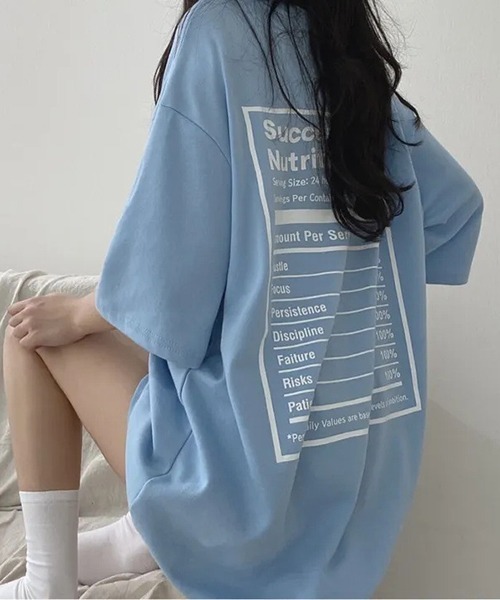 gossip!ロサンゼルス(ゴシップロサンゼルス)の「YUGA ルーズシルエット バックプリントTシャツ(Tシャツ/カットソー・レディース・ブラック/ホワイト・FREE)」の8枚目の写真