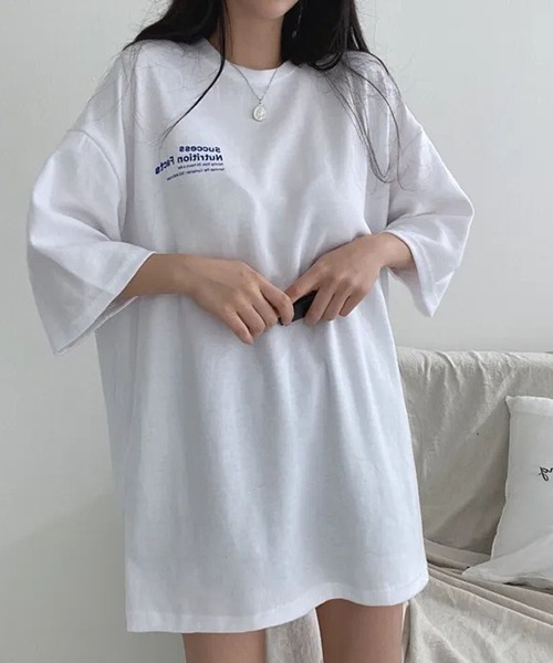 gossip!ロサンゼルス(ゴシップロサンゼルス)の「YUGA ルーズシルエット バックプリントTシャツ(Tシャツ/カットソー・レディース・ブラック/ホワイト・FREE)」の13枚目の写真