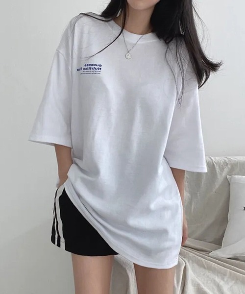 gossip!ロサンゼルス(ゴシップロサンゼルス)の「YUGA ルーズシルエット バックプリントTシャツ(Tシャツ/カットソー・レディース・ブラック/ホワイト・FREE)」の3枚目の写真