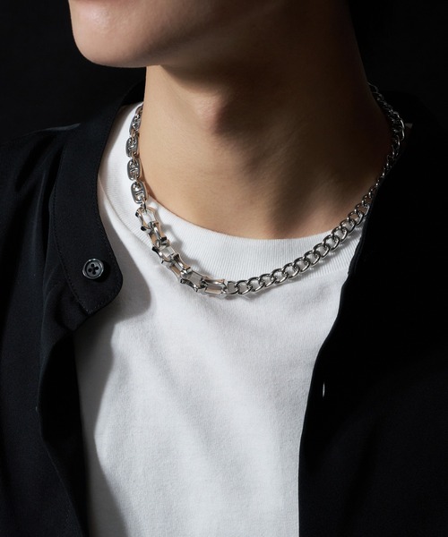 WEGO（ウィゴー）の「WEGO/ミックスチェーンネックレス（ネックレス・メンズ・その他1/その他2/その他3/その他4・FREE）」の2枚目の写真