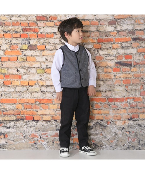 KP BOY（ケーピーボーイ）の「オックス無地ボタンダウン長袖シャツ(90～140)（シャツ/ブラウス・キッズ・ホワイト・90cm/100cm/110cm/120cm/130cm/140cm）」の3枚目の写真