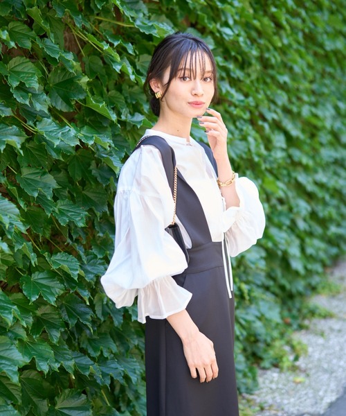 Rouge vif（ルージュヴィフ）の「【一部店舗限定】シアーバックシャンキャンディースリーブブラウス（シャツ/ブラウス・レディース・ホワイト/ピンク/チャコールグレー・フリー）」の7枚目の写真