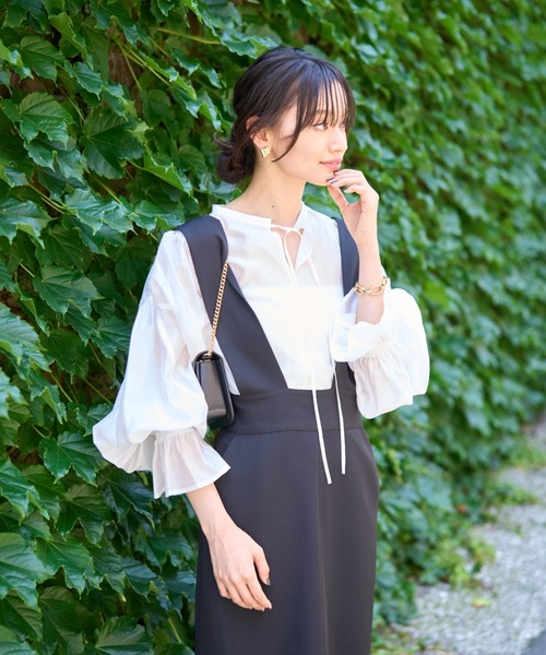 Rouge vif（ルージュヴィフ）の「【一部店舗限定】シアーバックシャンキャンディースリーブブラウス（シャツ/ブラウス・レディース・ホワイト/ピンク/チャコールグレー・フリー）」の8枚目の写真