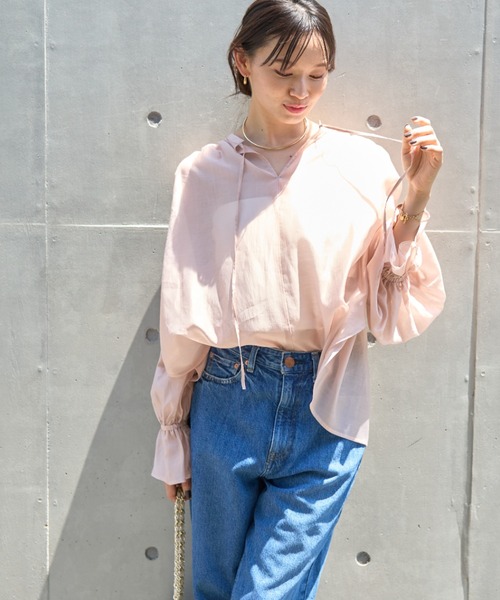 Rouge vif（ルージュヴィフ）の「【一部店舗限定】シアーバックシャンキャンディースリーブブラウス（シャツ/ブラウス・レディース・ホワイト/ピンク/チャコールグレー・フリー）」の15枚目の写真
