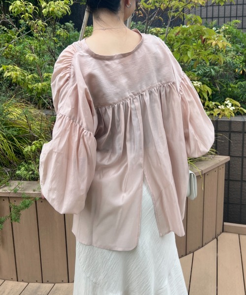 Rouge vif（ルージュヴィフ）の「【一部店舗限定】シアーバックシャンキャンディースリーブブラウス（シャツ/ブラウス・レディース・ホワイト/ピンク/チャコールグレー・フリー）」の22枚目の写真