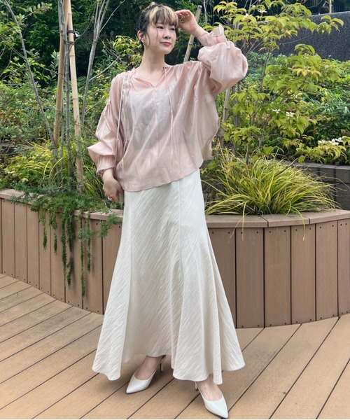rouge vif アバハウス　シアーバックシャンキャンディースリーブ ブラウス Rouge vif ブラウス シャツ 「一部店舗限定」シアーバックシャン