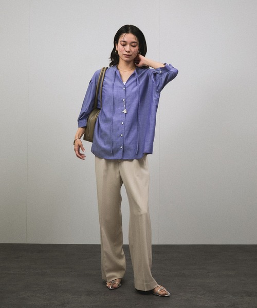 ADAM ET ROPE'　ポリエステルトロピカルクロップドパンツ GRAMICCI for ADAM ET ROPE' 2WAY STRETCH WIDE TAPERED CROPPED