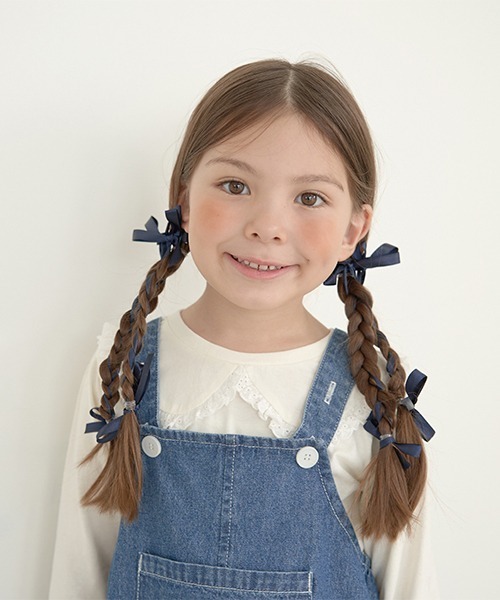 Lycee mine（リセマイン）の「ロングリボンヘアクリップ2Pセット（その他ヘアアクセサリー・キッズ・ブラック/レッド/ダークブラウン/ベージュ/ネイビー/ミント・フリー）」の5枚目の写真