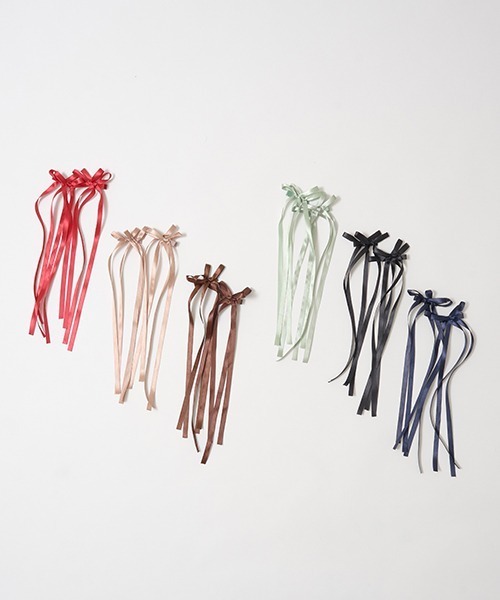 Lycee mine（リセマイン）の「ロングリボンヘアクリップ2Pセット（その他ヘアアクセサリー・キッズ・ブラック/レッド/ダークブラウン/ベージュ/ネイビー/ミント・フリー）」の20枚目の写真