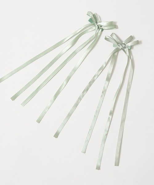 Lycee mine（リセマイン）の「ロングリボンヘアクリップ2Pセット（その他ヘアアクセサリー・キッズ・ブラック/レッド/ダークブラウン/ベージュ/ネイビー/ミント・フリー）」の15枚目の写真