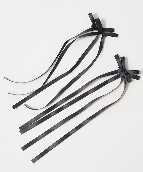 Lycee mine（リセマイン）の「ロングリボンヘアクリップ2Pセット（その他ヘアアクセサリー・キッズ・ブラック/レッド/ダークブラウン/ベージュ/ネイビー/ミント・フリー）」の14枚目の写真