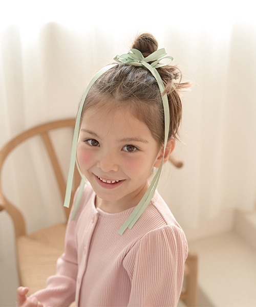 Lycee mine（リセマイン）の「ロングリボンヘアクリップ2Pセット（その他ヘアアクセサリー・キッズ・ブラック/レッド/ダークブラウン/ベージュ/ネイビー/ミント・フリー）」の7枚目の写真