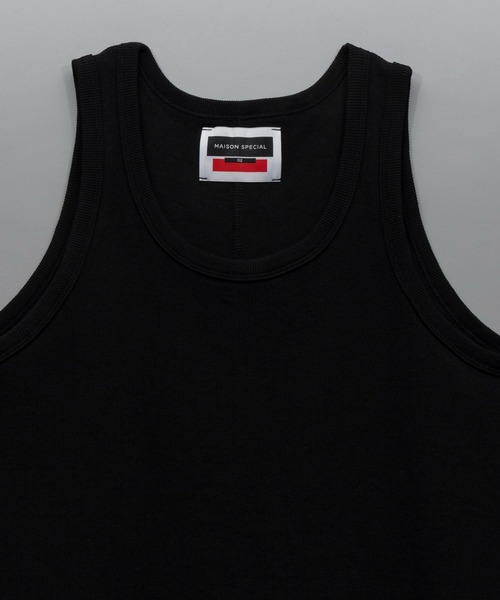 MAISON SPECIAL（メゾンスペシャル）の「《ユニセックスアイテム》Fraise Layered Square Tank Top/フライスレイヤードスクウェアタンクトップ【MAISON SPECIAL/メゾンスペシャル】（タンクトップ・メンズ・ホワイト/ブラック/グレー/チャコールグレー・1/2）」の5枚目の写真