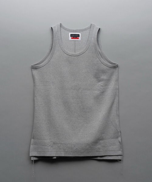 MAISON SPECIAL（メゾンスペシャル）の「《ユニセックスアイテム》Fraise Layered Square Tank Top/フライスレイヤードスクウェアタンクトップ【MAISON SPECIAL/メゾンスペシャル】（タンクトップ・メンズ・ホワイト/ブラック/グレー/チャコールグレー・1/2）」の8枚目の写真