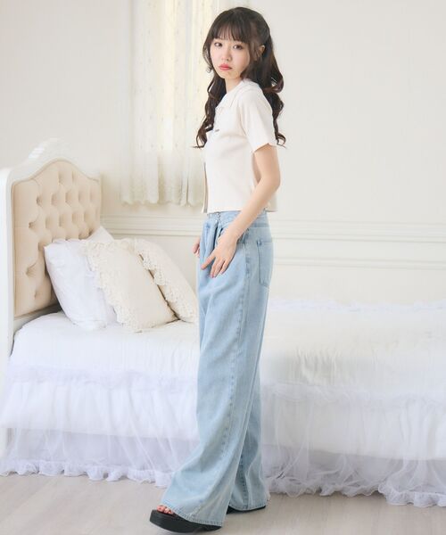 ems excite（エムズエキサイト）の「WZIPプレート付きCT（Tシャツ/カットソー・レディース・ダークグレー/ブルー/ブラック/ナチュラル・FREE）」の8枚目の写真