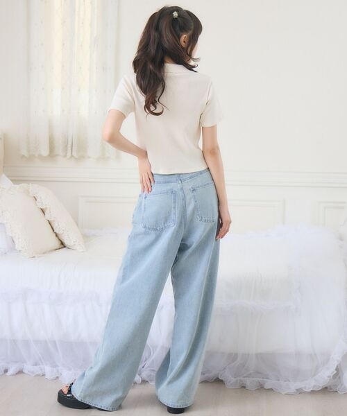 ems excite（エムズエキサイト）の「WZIPプレート付きCT（Tシャツ/カットソー・レディース・ダークグレー/ブルー/ブラック/ナチュラル・FREE）」の9枚目の写真