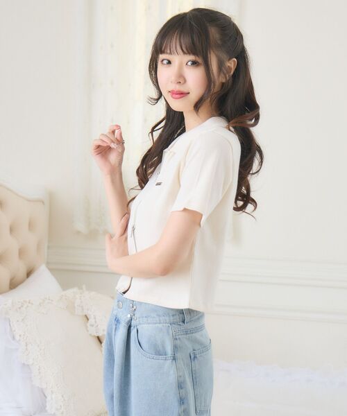 ems excite（エムズエキサイト）の「WZIPプレート付きCT（Tシャツ/カットソー・レディース・ダークグレー/ブルー/ブラック/ナチュラル・FREE）」の12枚目の写真