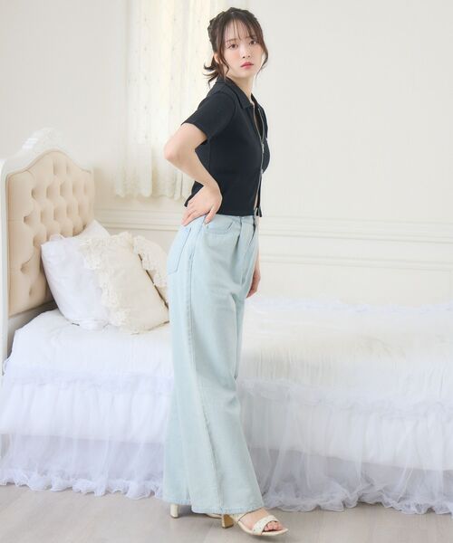 ems excite（エムズエキサイト）の「WZIPプレート付きCT（Tシャツ/カットソー・レディース・ダークグレー/ブルー/ブラック/ナチュラル・FREE）」の15枚目の写真