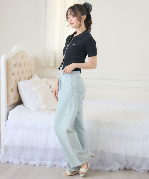 ems excite（エムズエキサイト）の「WZIPプレート付きCT（Tシャツ/カットソー・レディース・ダークグレー/ブルー/ブラック/ナチュラル・FREE）」の16枚目の写真