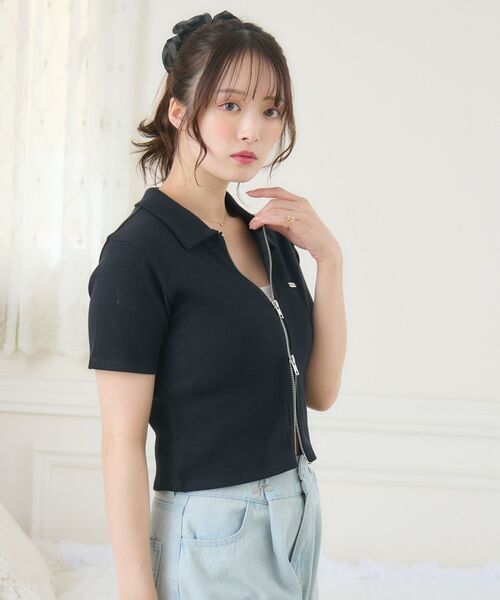 ems excite（エムズエキサイト）の「WZIPプレート付きCT（Tシャツ/カットソー・レディース・ダークグレー/ブルー/ブラック/ナチュラル・FREE）」の19枚目の写真