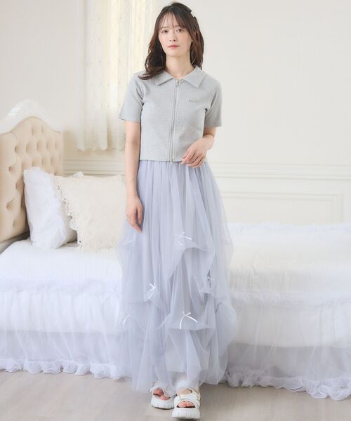 ems excite（エムズエキサイト）の「WZIPプレート付きCT（Tシャツ/カットソー・レディース・ダークグレー/ブルー/ブラック/ナチュラル・FREE）」の22枚目の写真