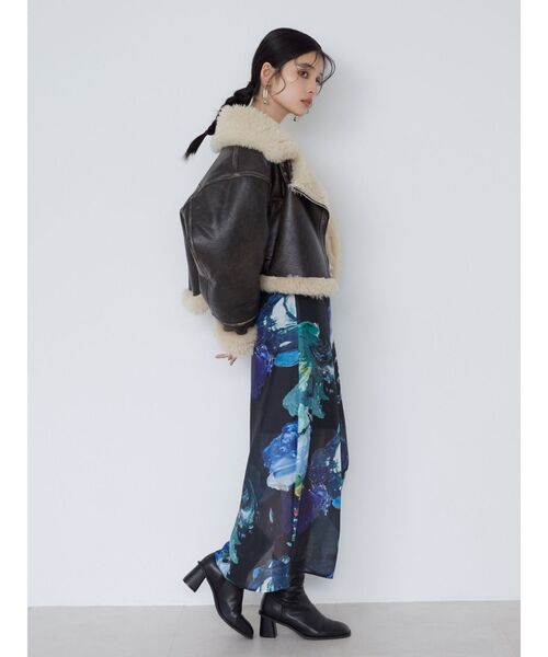 MURUA（ムルーア）の「【WEB限定】ペイントシアースカート（スカート・レディース・ホワイト/ブラック/グレー・1/2）」の20枚目の写真