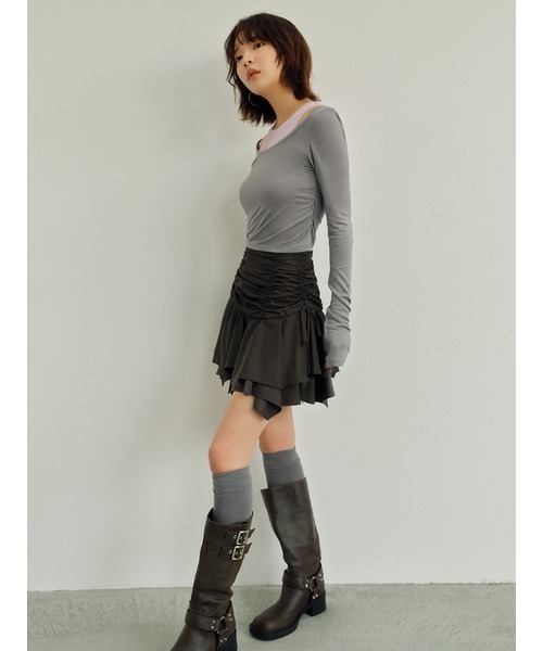 LILY BROWN(リリーブラウン)の「レイヤードセットカットソー(Tシャツ/カットソー・レディース・グレー/ブラック/ホワイト/ベージュ・FREE)」の5枚目の写真