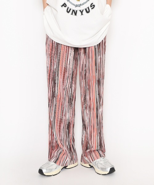 PUNYUS（プニュズ）の「セルフカット幾何学柄プリーツパンツ（その他パンツ・レディース・イエロー/オレンジ/ブルー・1/2/4/3）」の3枚目の写真