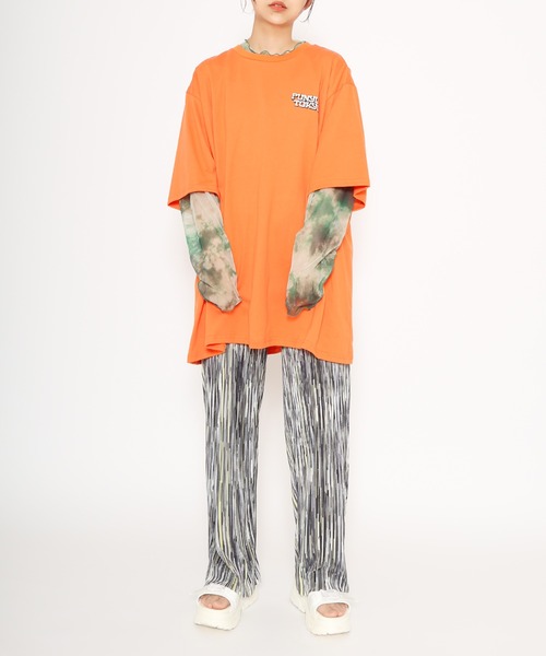 PUNYUS（プニュズ）の「セルフカット幾何学柄プリーツパンツ（その他パンツ・レディース・イエロー/オレンジ/ブルー・1/2/4/3）」の8枚目の写真