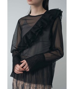 CODE A コードエー tulle lace ribbon blouse tulle lace ribbon blouse（シャツ/ブラウス）｜CODE A（コード