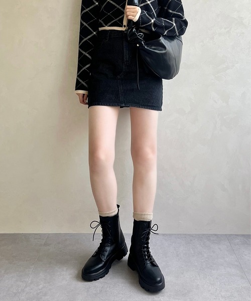 ORiental TRaffic（オリエンタルトラフィック）の「【 美脚　】レース アップ 厚底 ブーツ 41401（ブーツ・レディース・ブラウン/ブラック・SS/S/M/L/LL/3L）」の17枚目の写真