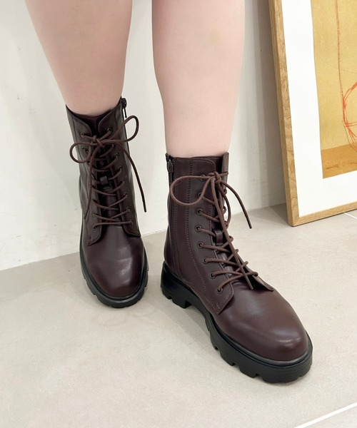 ORiental TRaffic（オリエンタルトラフィック）の「【 美脚　】レース アップ 厚底 ブーツ 41401（ブーツ・レディース・ブラウン/ブラック・SS/S/M/L/LL/3L）」の22枚目の写真