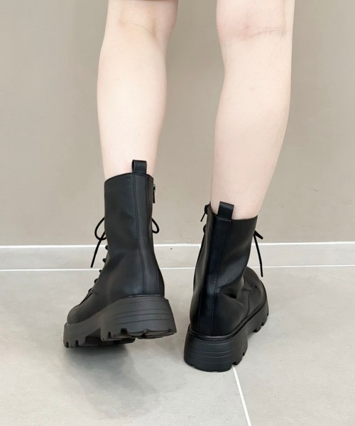 ORiental TRaffic（オリエンタルトラフィック）の「【 美脚　】レース アップ 厚底 ブーツ 41401（ブーツ・レディース・ブラウン/ブラック・SS/S/M/L/LL/3L）」の21枚目の写真