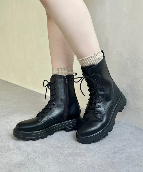 ORiental TRaffic（オリエンタルトラフィック）の「【 美脚　】レース アップ 厚底 ブーツ 41401（ブーツ・レディース・ブラウン/ブラック・SS/S/M/L/LL/3L）」の14枚目の写真