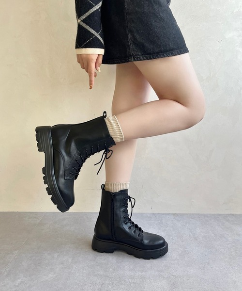 ORiental TRaffic（オリエンタルトラフィック）の「【 美脚　】レース アップ 厚底 ブーツ 41401（ブーツ・レディース・ブラウン/ブラック・SS/S/M/L/LL/3L）」の15枚目の写真