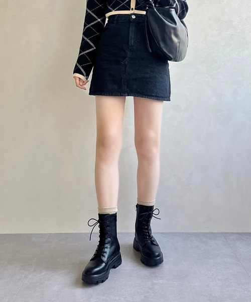 ORiental TRaffic（オリエンタルトラフィック）の「【 美脚　】レース アップ 厚底 ブーツ 41401（ブーツ・レディース・ブラウン/ブラック・SS/S/M/L/LL/3L）」の16枚目の写真