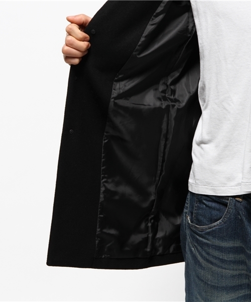 MK MICHEL KLEIN HOMME （エムケーミッシェルクランオム）の「ウールメルトンチェスターコート（MK MICHEL KLEIN HOMME）（チェスターコート・メンズ・ブラック/チャコールグレー・MEDIUM/X-LARGE/LARGE）」の10枚目の写真