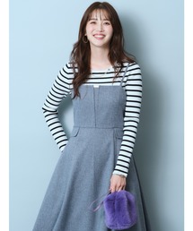 【新品】JUSGLITTY ♡ スカーフ付リブニット JUSGLITTY（ジャスグリッティー）の「スカーフ付ワイドリブニット