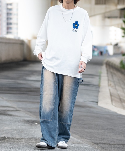 JOHN'S CLOSET(ジョンズクローゼット)の「【13】ブラスト加工 ステッチ ダブルニー ペインターデニムパンツ(デニムパンツ・メンズ・ブラック/ネイビー・MEDIUM/X-LARGE/LARGE)」の7枚目の写真
