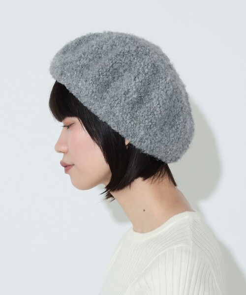 BEAMS HEART(ビームスハート)の「フェイクシープ ベレー帽(ハンチング/ベレー帽・レディース・ベージュ/グレー/ネイビー/ブラック・ONE SIZE)」の9枚目の写真