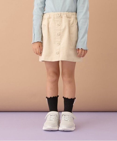 Lycee mine(リセマイン)の「ハートポケットコーデュロイスカパン(その他パンツ・キッズ・ベージュ/ダークブラウン/モスグリーン/ライトピンク/アイボリー/スカイブルー・100cm/110cm/120cm/130cm/140cm/150cm)」の3枚目の写真
