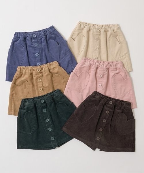 Lycee mine(リセマイン)の「ハートポケットコーデュロイスカパン(その他パンツ・キッズ・ベージュ/ダークブラウン/モスグリーン/ライトピンク/アイボリー/スカイブルー・100cm/110cm/120cm/130cm/140cm/150cm)」の16枚目の写真