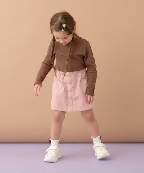 Lycee mine(リセマイン)の「ハートポケットコーデュロイスカパン(その他パンツ・キッズ・ベージュ/ダークブラウン/モスグリーン/ライトピンク/アイボリー/スカイブルー・100cm/110cm/120cm/130cm/140cm/150cm)」の15枚目の写真