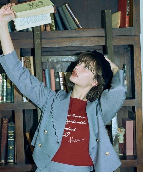 F i.n.t（フィント）の「レター刺繍5分袖ニットプルオーバー/fint（ニット/セーター・レディース・アイボリー/ブラック/レッド・FREE）」の7枚目の写真