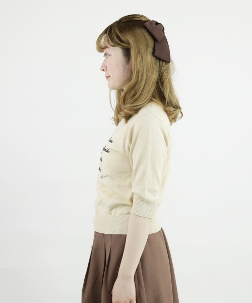 F i.n.t（フィント）の「レター刺繍5分袖ニットプルオーバー/fint（ニット/セーター・レディース・アイボリー/ブラック/レッド・FREE）」の13枚目の写真