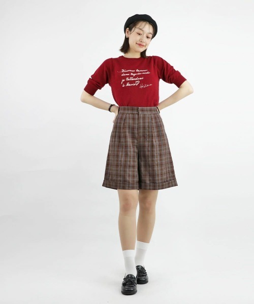 F i.n.t（フィント）の「レター刺繍5分袖ニットプルオーバー/fint（ニット/セーター・レディース・アイボリー/ブラック/レッド・FREE）」の18枚目の写真